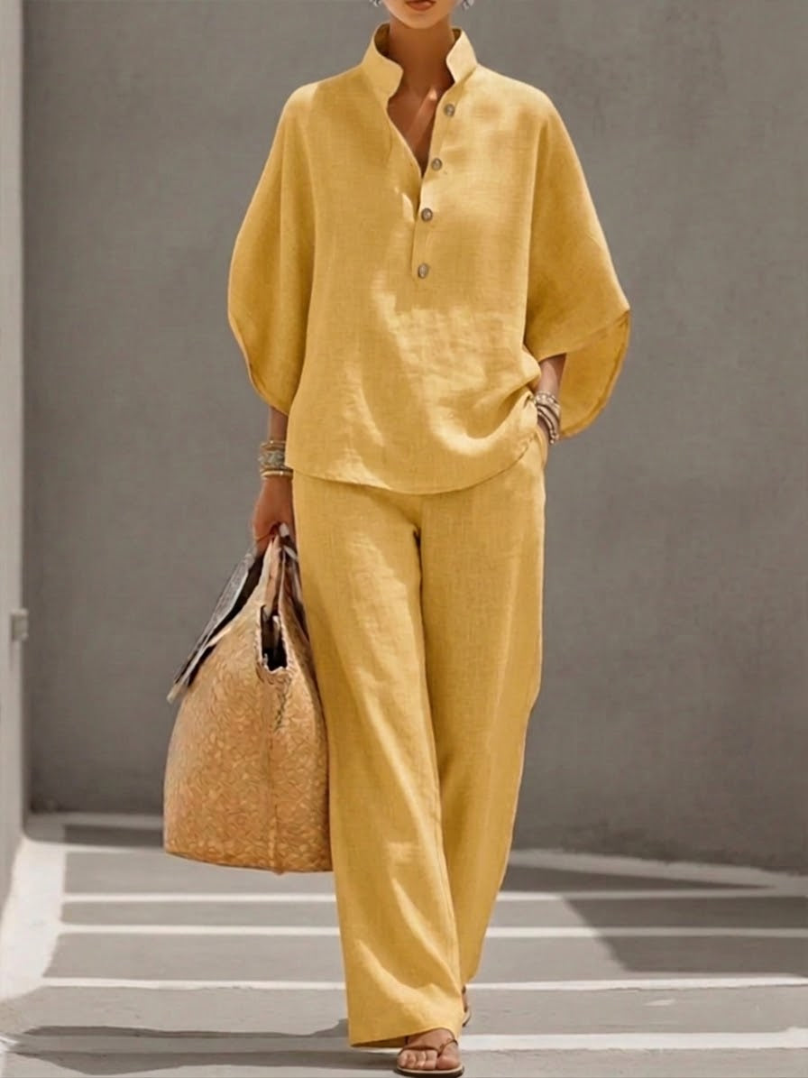 Conjunto Mariel - Camisa y Pantalón Ancho