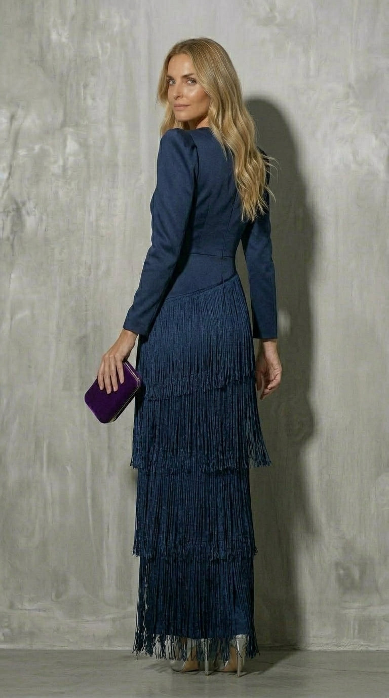 Clara - Vestido elegante de flecos