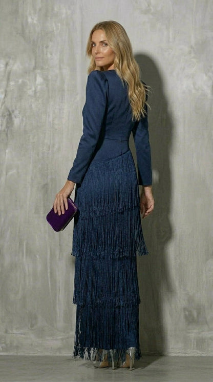 Clara - Vestido elegante de flecos