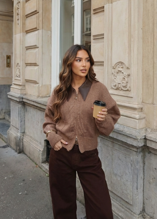 Gala - Jersey de punto marrón