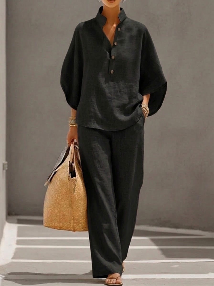 Conjunto Mariel - Camisa y Pantalón Ancho