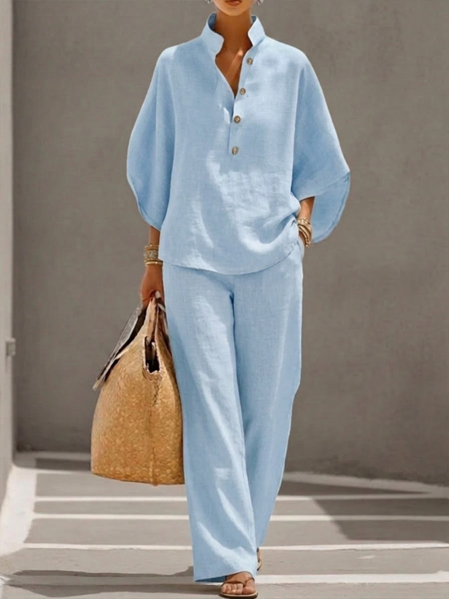 Conjunto Mariel - Camisa y Pantalón Ancho