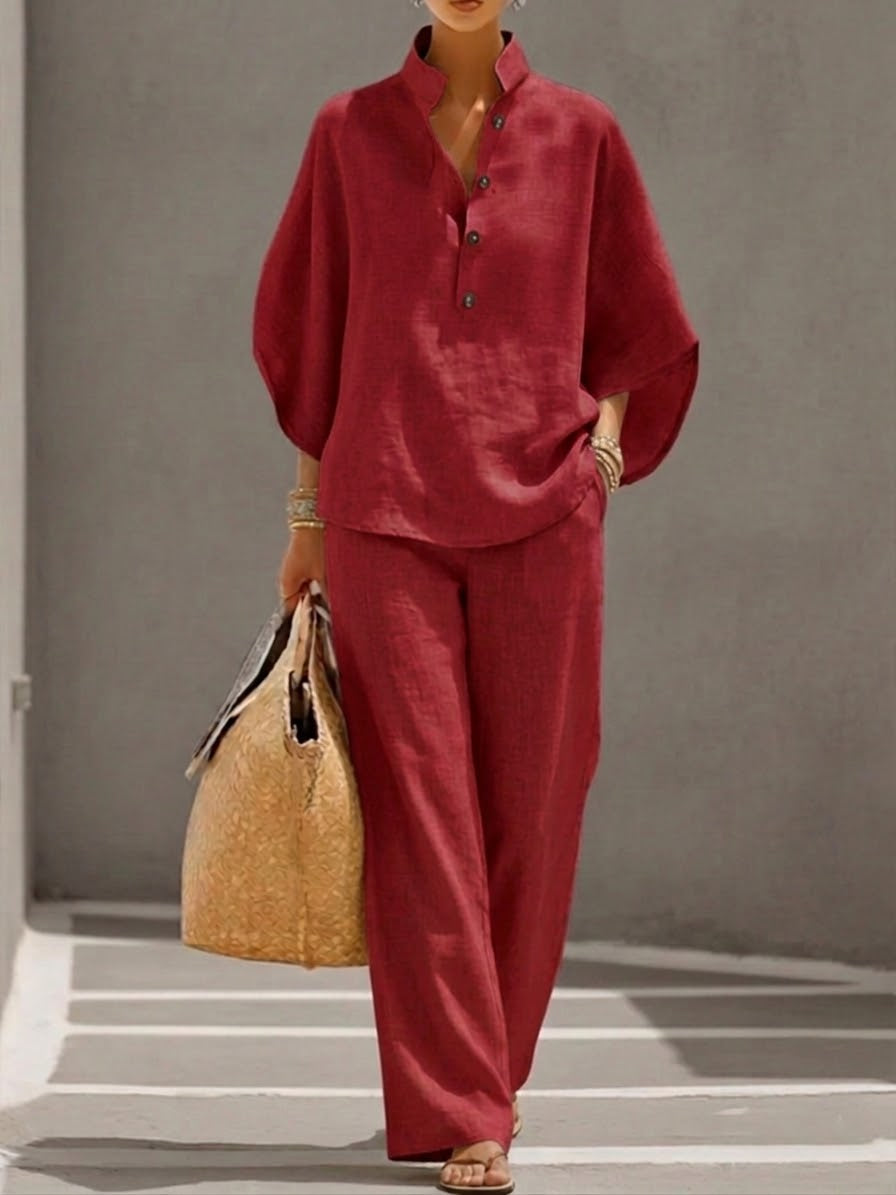 Conjunto Mariel - Camisa y Pantalón Ancho