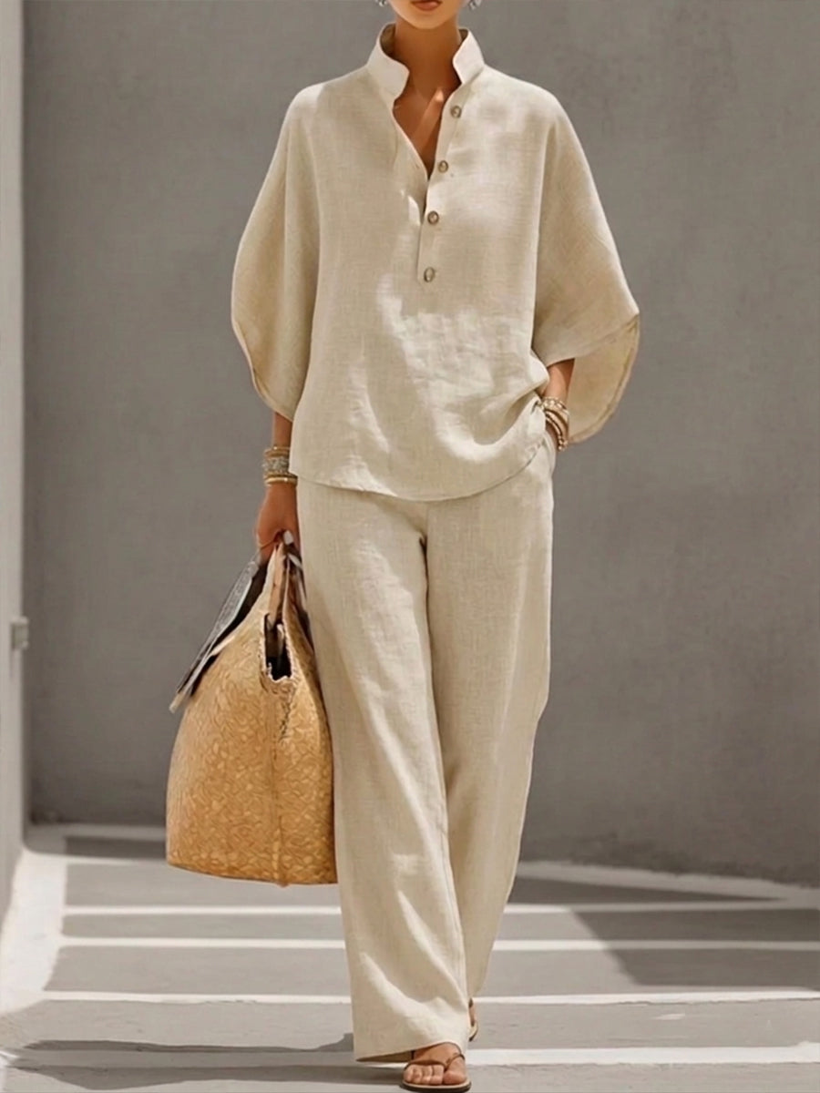 Conjunto Mariel - Camisa y Pantalón Ancho