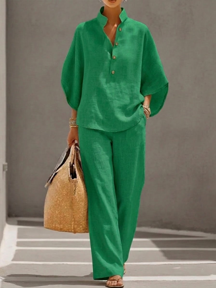 Conjunto Mariel - Camisa y Pantalón Ancho