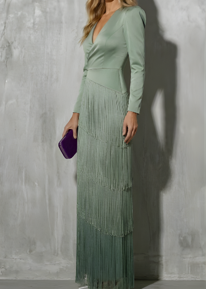 Clara - Vestido elegante de flecos