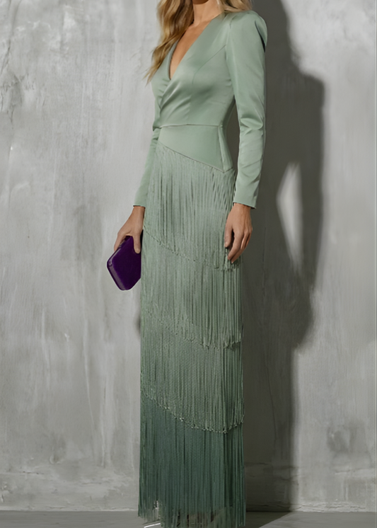 Clara - Vestido elegante de flecos