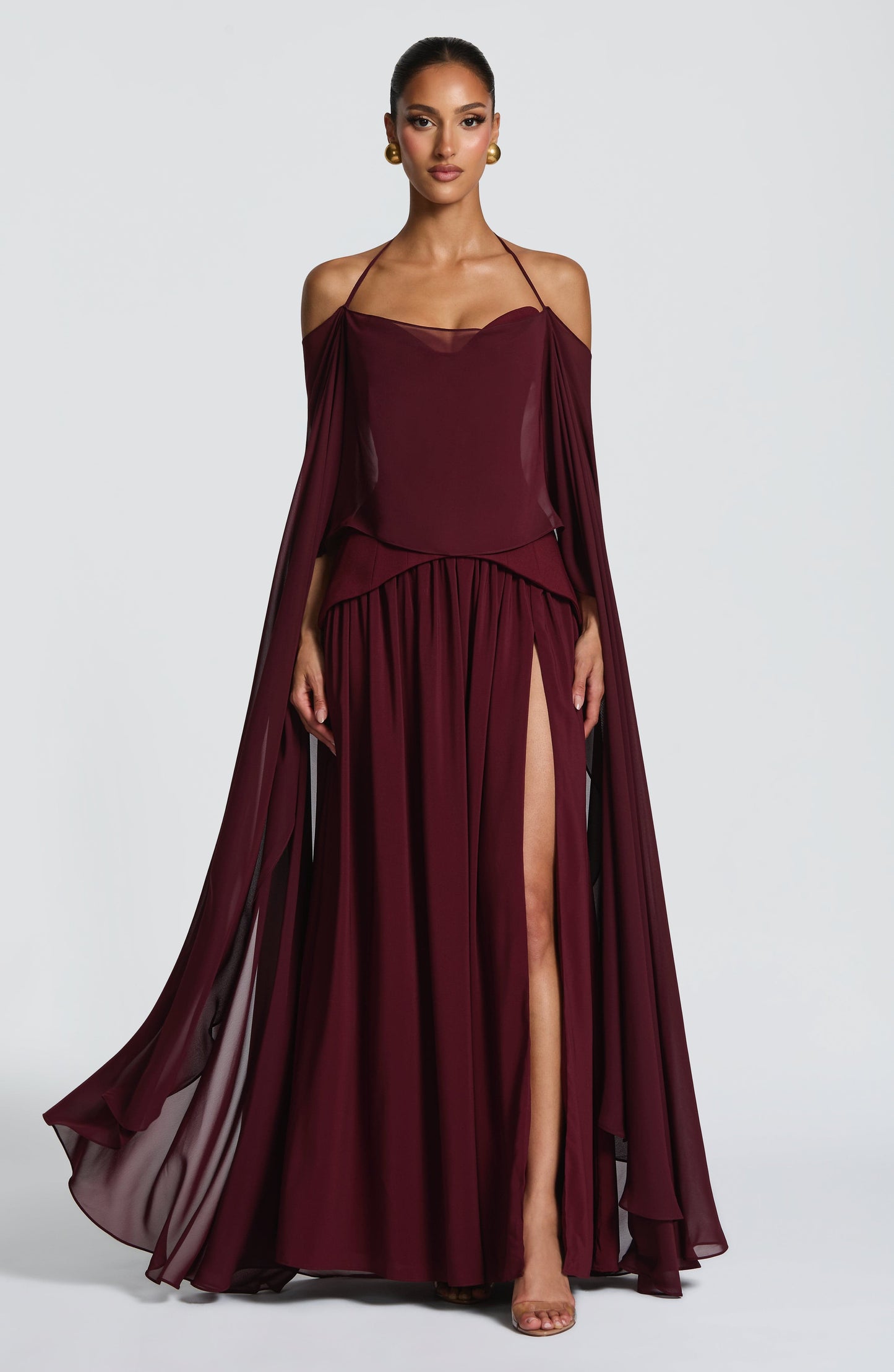 Vestido largo Vietta - Lacado Cereza