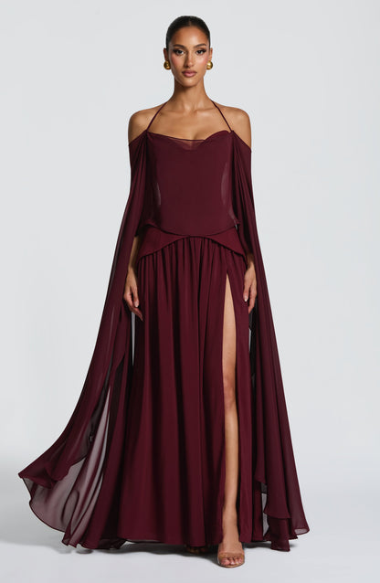 Vestido largo Vietta - Lacado Cereza